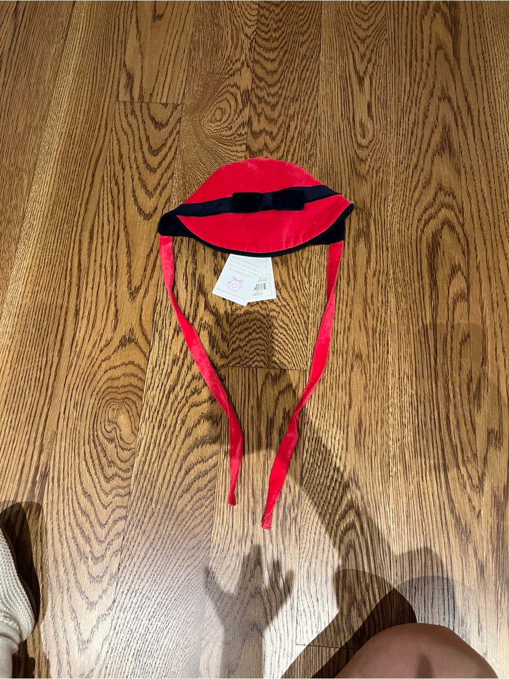 The Beaufort Bonnet Company Red Satin Bonnet with Black Trim